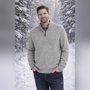 IZOD Men's Qt Zip-Up Sweater in Heather Gray Size M